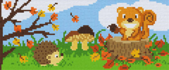 Autumn Friends Three [3] Baseplate PixelHobby Mini-mosaic Art Kit